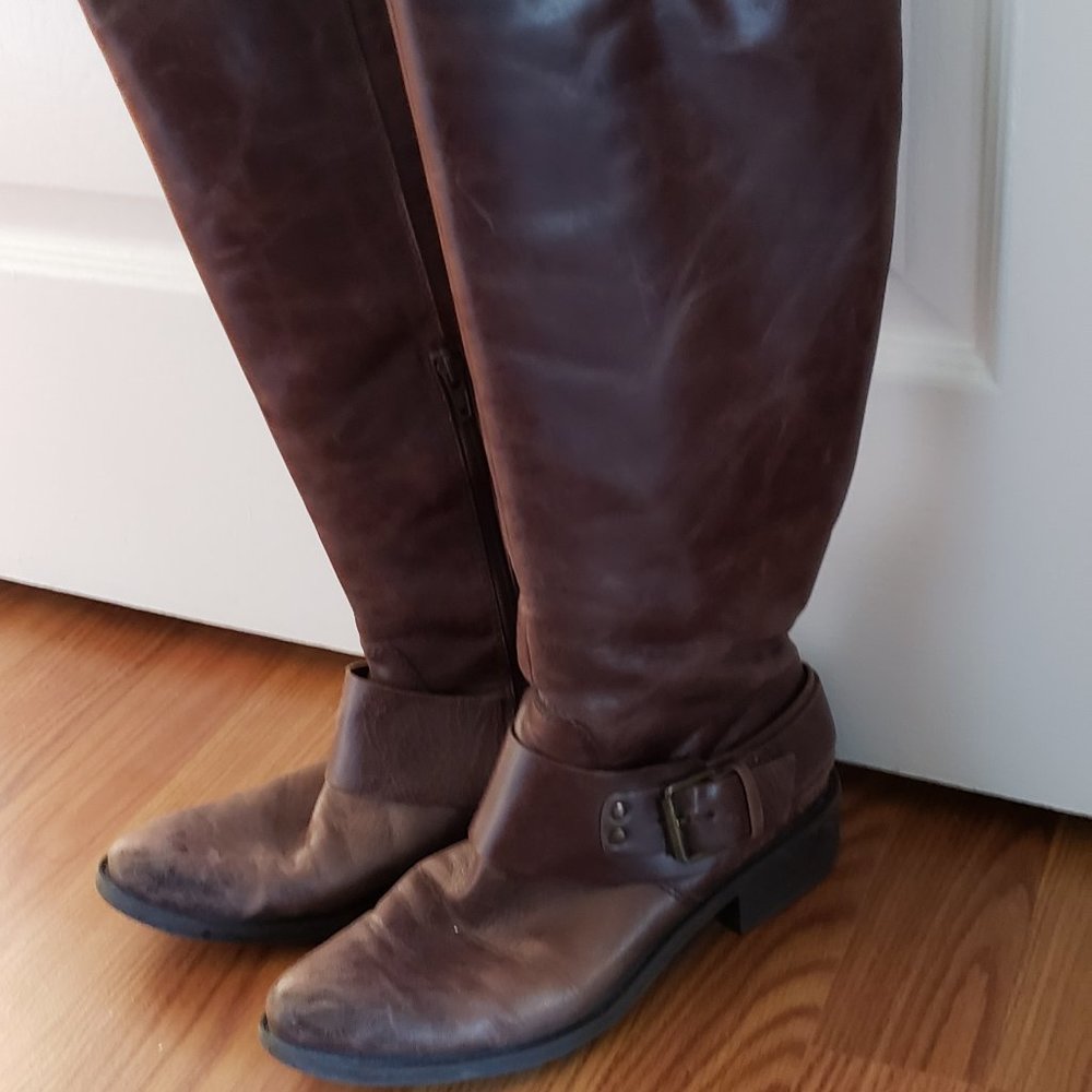 Ladies distressed leather boots